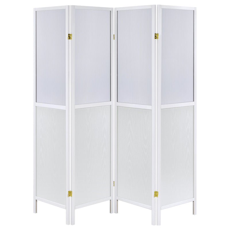  Coaster Furniture Mattison 960122 4-Panel Room Divider Folding Shoji Screen - White IMAGE 2