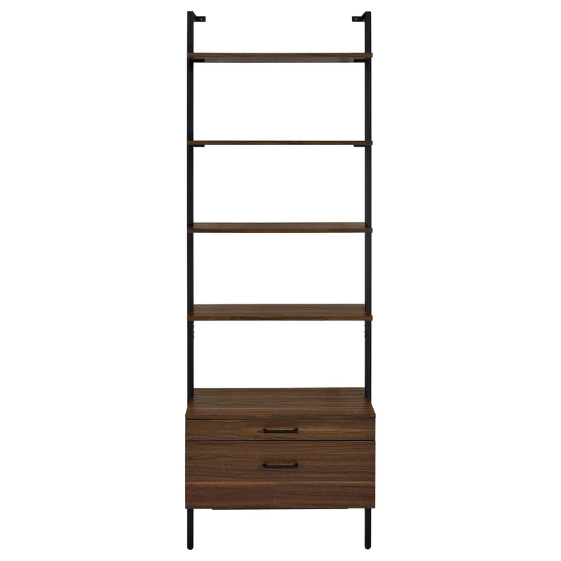  Coaster Furniture Owens 980074 96-inch 4-shelf Storage Wall Bookshelf - Walnut IMAGE 3