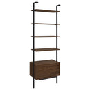  Coaster Furniture Owens 980074 96-inch 4-shelf Storage Wall Bookshelf - Walnut IMAGE 6