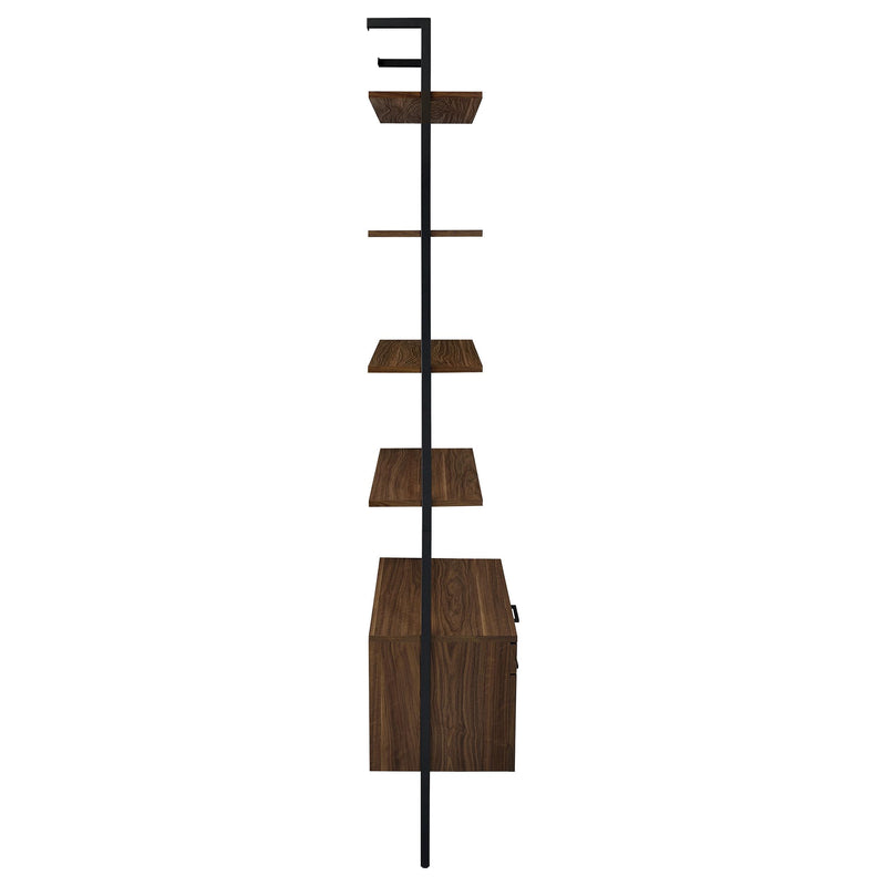  Coaster Furniture Owens 980074 96-inch 4-shelf Storage Wall Bookshelf - Walnut IMAGE 9