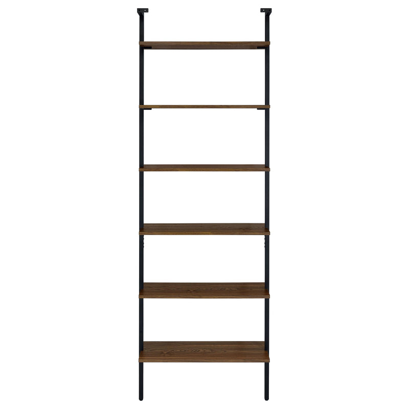  Coaster Furniture Owens 980072 96-inch 6-shelf Wall Bookshelf - Walnut IMAGE 6