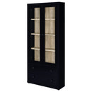  Coaster Furniture Hawthorne 953478 4-shelf Glass Door Cabinet with Drawers - Black IMAGE 4