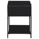  Coaster Furniture Amherst 930235 1-Drawer Radio Weave Cane Metal Bedside Table - Black IMAGE 7