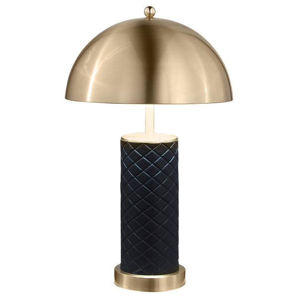  Coaster Furniture Ferris 920228 23-inch Dome Quilted Table Lamp - Black IMAGE 1