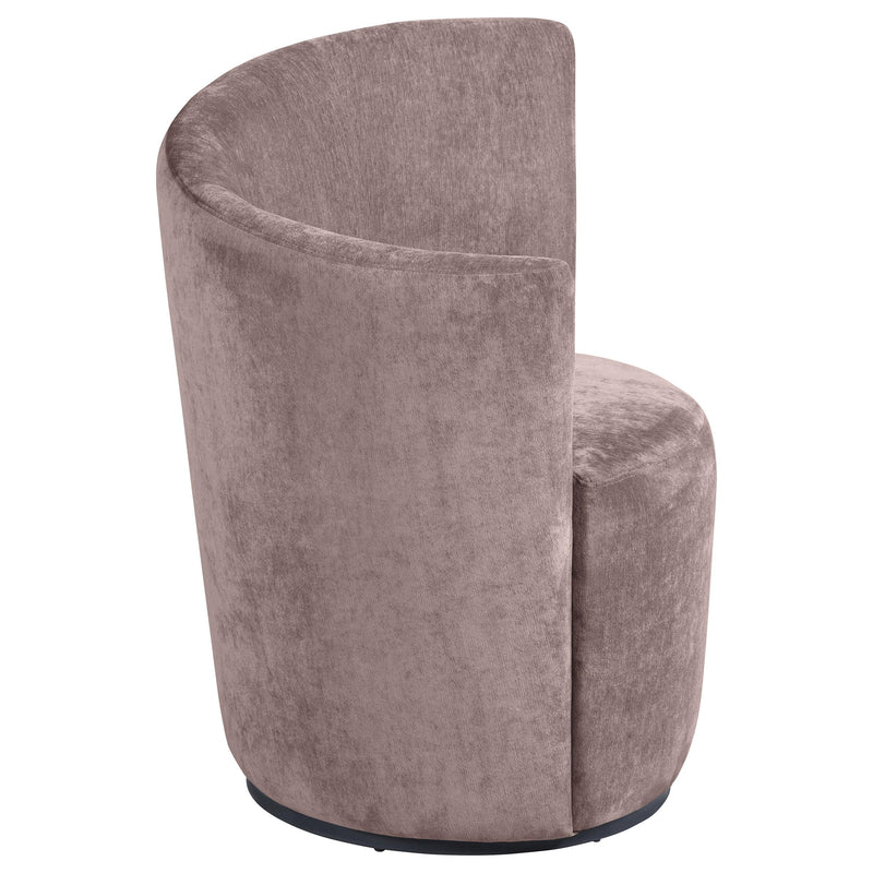  Coaster Furniture Nueva 907528 Upholstered Swivel Chair Curved Backrest - Blush IMAGE 5