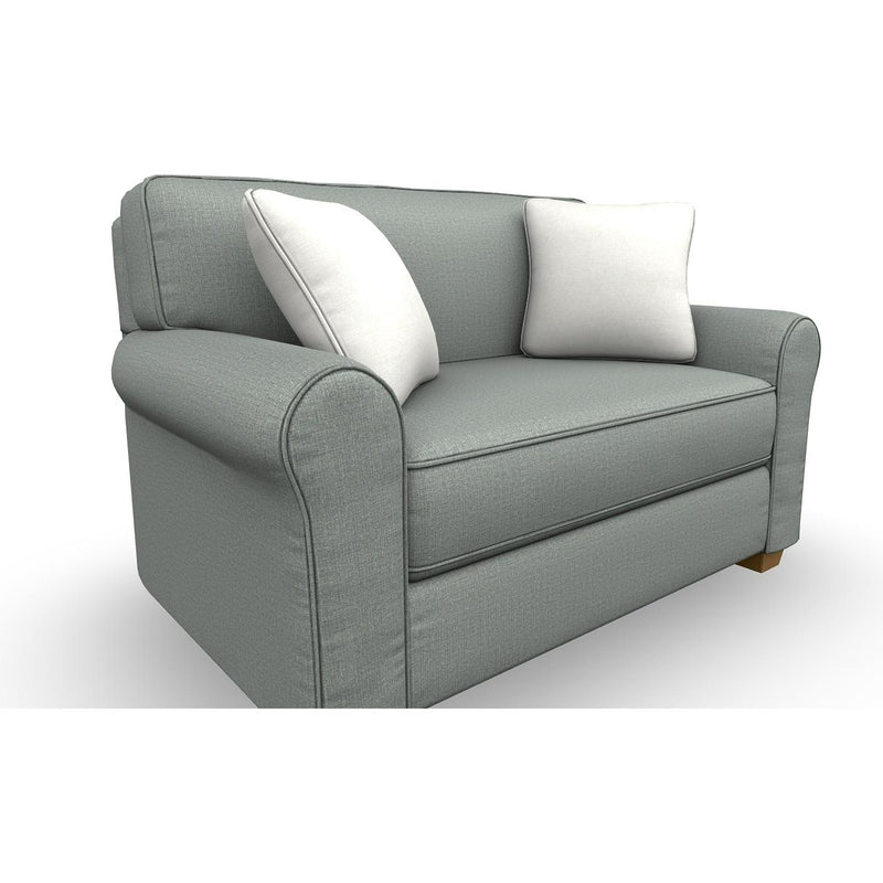  Best Home Furnishings Shannon C14THB Chair & A Half With Twin Sleeper - Power Blue/Honey Birch IMAGE 1