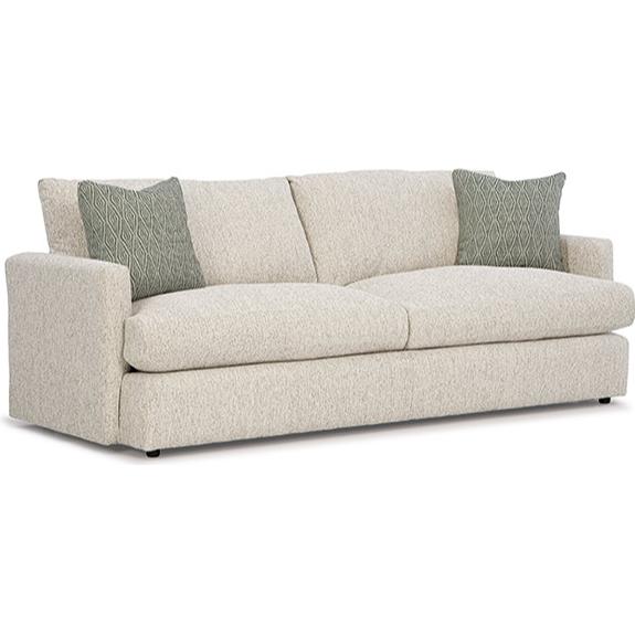  Best Home Furnishings Rumord FSS60 Stationary Sofa With Two (2) Pillows - Platinum IMAGE 1