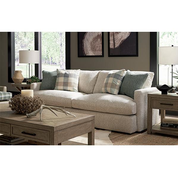  Best Home Furnishings Rumord FSS60 Stationary Sofa With Two (2) Pillows - Platinum IMAGE 3