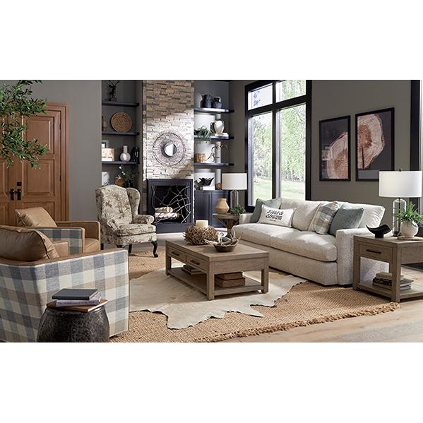  Best Home Furnishings Rumord FSS60 Stationary Sofa With Two (2) Pillows - Platinum IMAGE 4