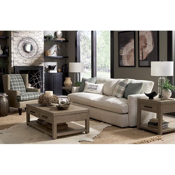  Best Home Furnishings Rumord FSS60 Stationary Sofa With Two (2) Pillows - Platinum IMAGE 5