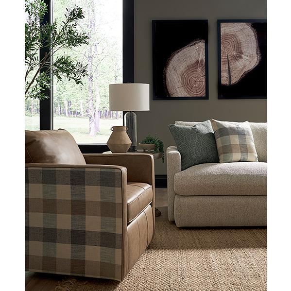  Best Home Furnishings Rumord FSS60 Stationary Sofa With Two (2) Pillows - Platinum IMAGE 6