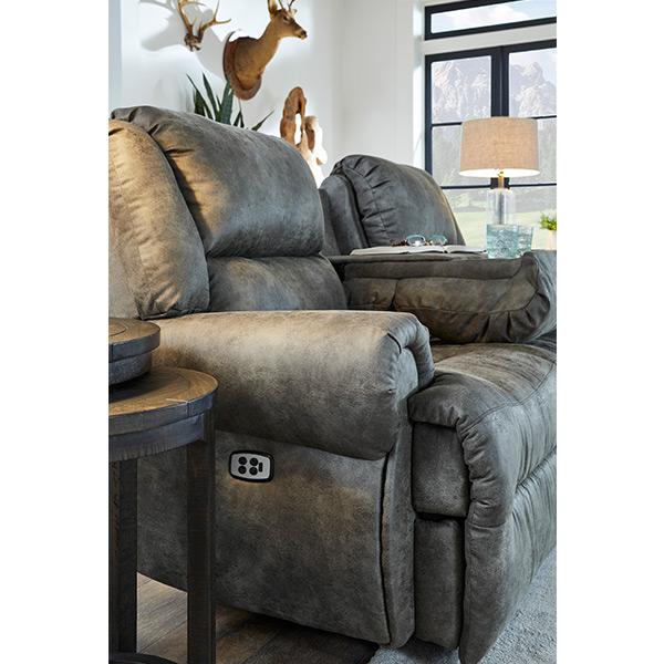  Best Home Furnishings Genet FSS960RZ4 Power Tilt Headrest Space Saver Sofa - Pewter IMAGE 6