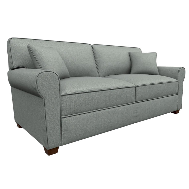  Best Home Furnishings Shannon S14FDW Full Stationary Sofa Sleeper With Two (2) Pillows - Power Blue/Dark Walnut IMAGE 1