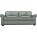  Best Home Furnishings Shannon S14MQDW Queen Memory Foam Stationary Sofa Sleeper W/(2)Pillows - Power Blue/Dark Walnut IMAGE 2