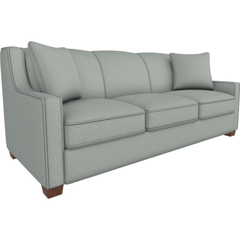  Best Home Furnishings Marinette S20MQDW Queen Memory Foam Stationary Sofa Sleeper W/(2)Pillows - Power Blue/Dark Walnut IMAGE 1