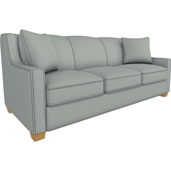  Best Home Furnishings Marinette S20MQHB Queen Memory Foam Stationary Sofa Sleeper W/(2)Pillows - Power Blue/Honey Birch IMAGE 1