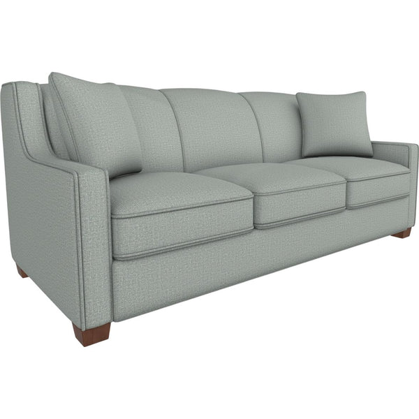  Best Home Furnishings Marinette S20QDW Queen Stationary Sofa Sleeper With Two (2) Pillows - Power Blue/Dark Walnut IMAGE 1