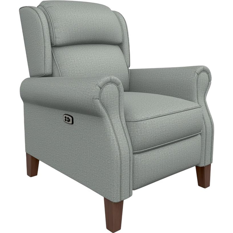  Best Home Furnishings Joanna 0L20DW High Leg Recliner - Power Blue/Dark Walnut IMAGE 1