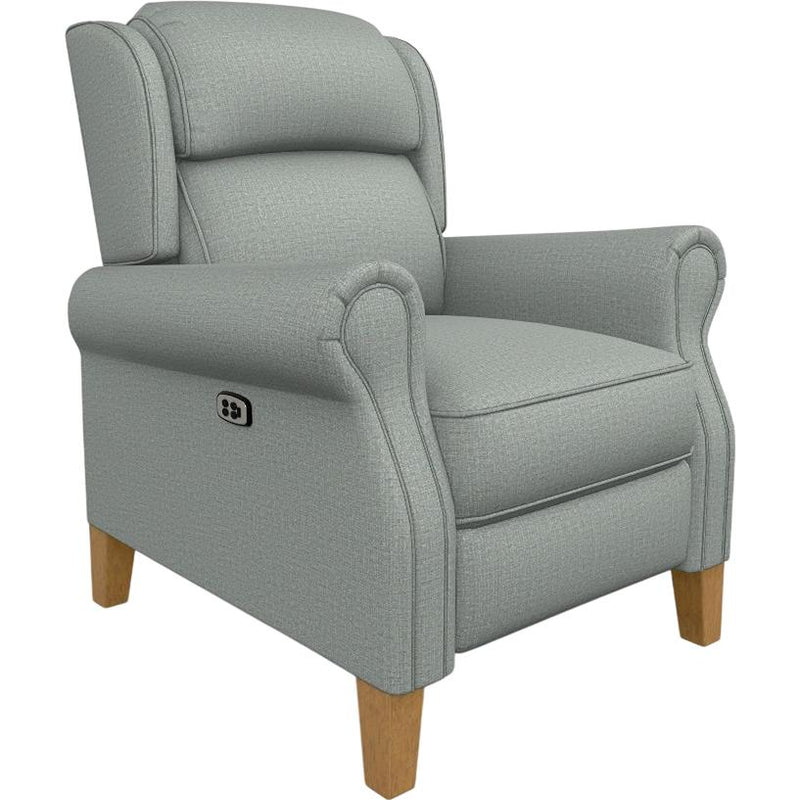  Best Home Furnishings Joanna 0L20HB High Leg Recliner - Power Blue/Honey Birch IMAGE 1