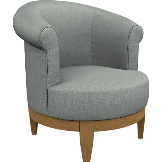  Best Home Furnishings Attica 2958DW Swivel Chair - Power Blue/Dark Walnut IMAGE 1