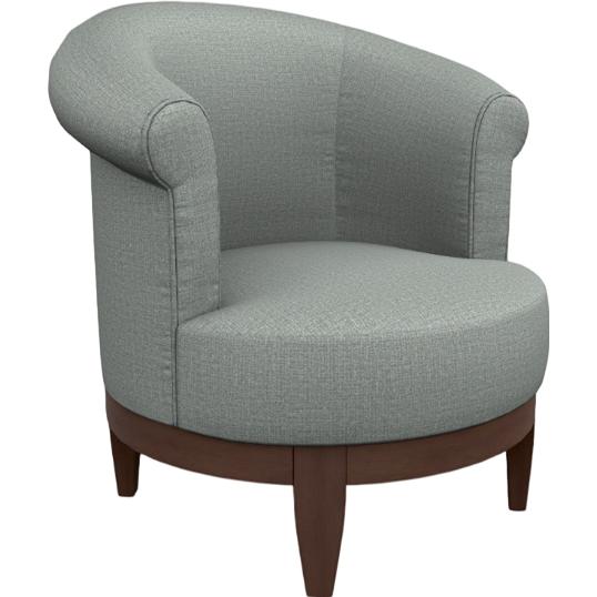  Best Home Furnishings Attica 2958E Swivel Chair - Power Blue/Espresso IMAGE 1