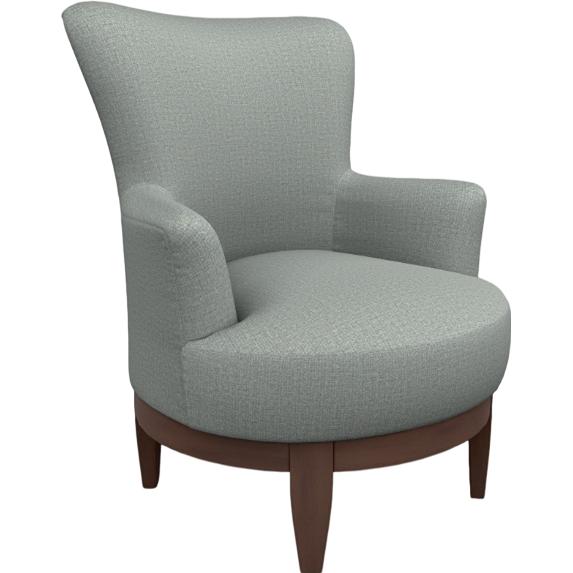  Best Home Furnishings Justine 2968DW Swivel Chair - Power Blue/Dark Walnut IMAGE 1
