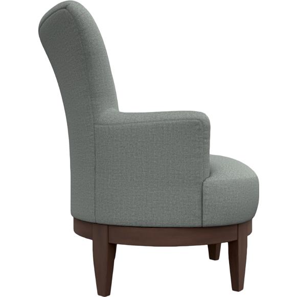  Best Home Furnishings Justine 2968DW Swivel Chair - Power Blue/Dark Walnut IMAGE 3