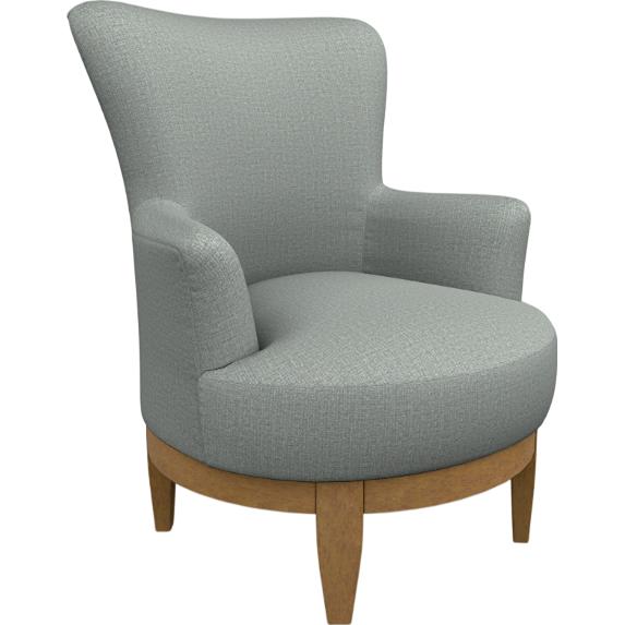  Best Home Furnishings Justine 2968HB Swivel Chair - Power Blue/Honey Birch IMAGE 1