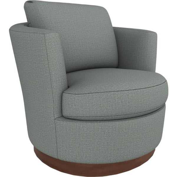  Best Home Furnishings Tina 2998DW Swivel Chair - Power Blue/Dark Walnut IMAGE 1