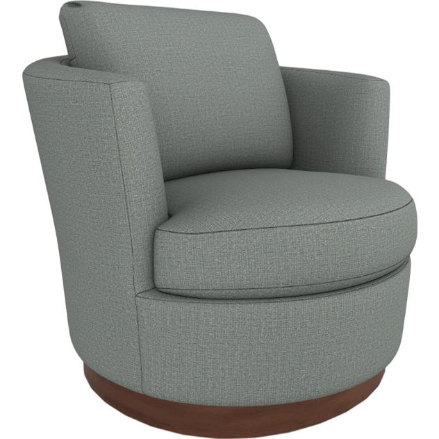  Best Home Furnishings Tina 2998DW Swivel Chair - Power Blue/Dark Walnut IMAGE 1