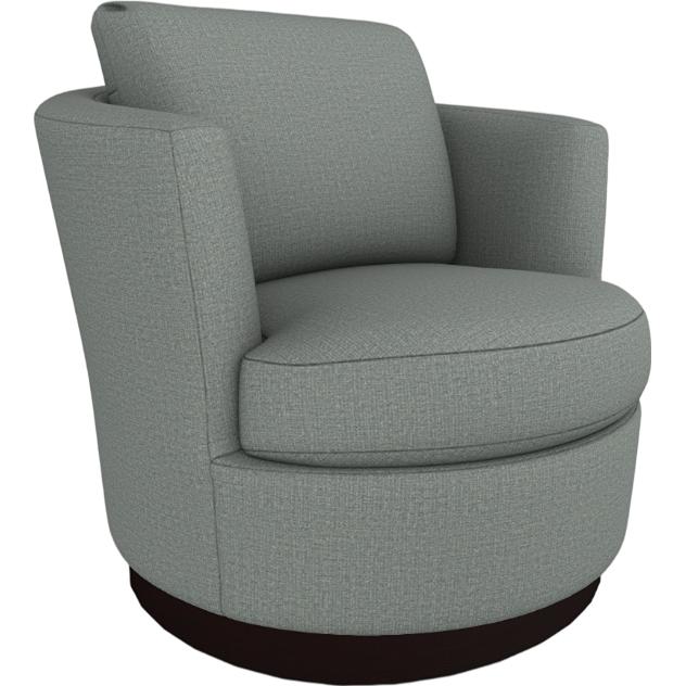  Best Home Furnishings Tina 2998E Swivel Chair - Power Blue/Espresso IMAGE 1