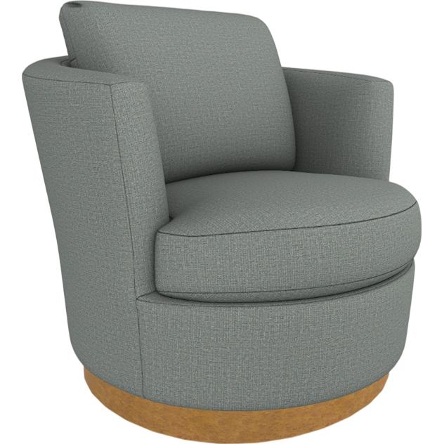  Best Home Furnishings Tina 2998HB Swivel Chair - Power Blue/Honey Birch IMAGE 1
