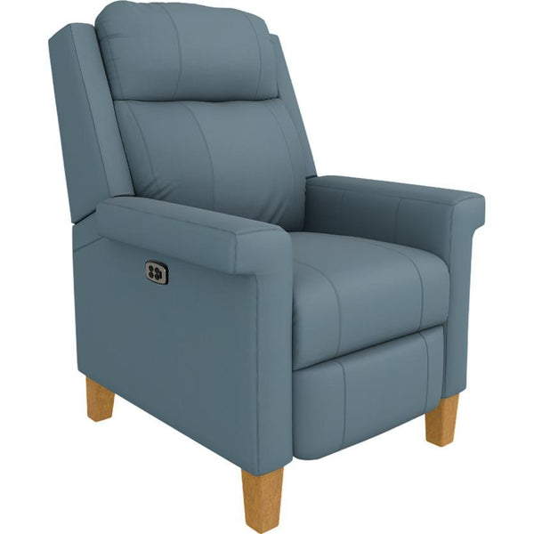  Best Home Furnishings Prima 3LZ40HBLU Power Tilt Headrest High Leg Recliner - Tranquil/Honey Birch IMAGE 1