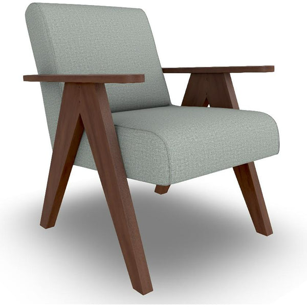  Best Home Furnishings Bayden 3180DW Stationary Chair - Power Blue/Dark Walnut IMAGE 1