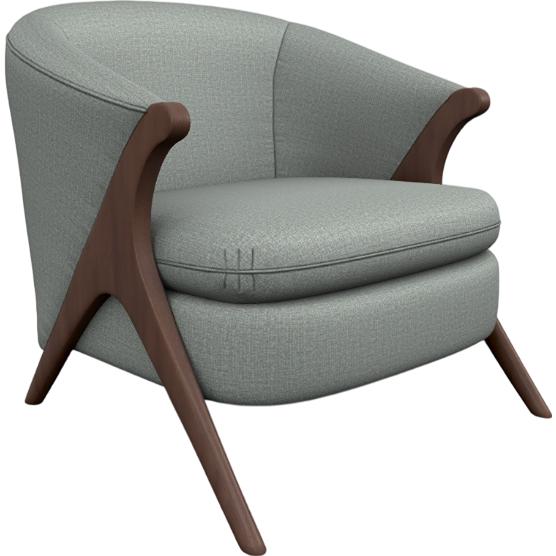  Best Home Furnishings Tatiana 3850DW Stationary Chair - Power Blue/Dark Walnut IMAGE 1