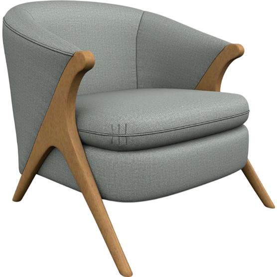  Best Home Furnishings Tatiana 3850HB Stationary Chair - Power Blue/Honey Birch IMAGE 1