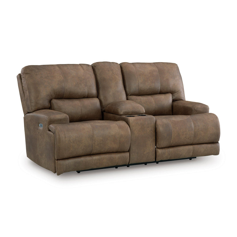 Signature Design by Ashley Beckley Place PC9180218 Power Reclining Loveseat with Console and Adjustable Headrest IMAGE 1