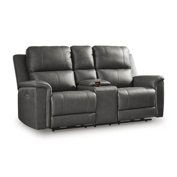  Signature Design by Ashley Bleckley PCU1200018 Power Reclining Loveseat with Console and Adjustable Headrest IMAGE 1