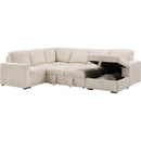  Coaster Furniture Devonshire 501205 Sleeper Sectional Sofa Storage Chaise - Camel IMAGE 4