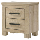  Coaster Furniture Oakglen 225102 2-drawer Nightstand Bedside Table - Weathered Oak IMAGE 4