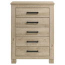  Coaster Furniture Oakglen 225105 5-drawer Chest - Weathered Oak IMAGE 3