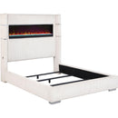  Coaster Furniture Tisdall 306032KE Upholstered King Flame Visualizer Bed - Cream IMAGE 1