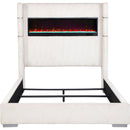  Coaster Furniture Tisdall 306032KE Upholstered King Flame Visualizer Bed - Cream IMAGE 4