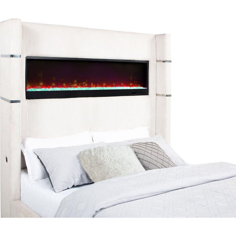  Coaster Furniture Tisdall 306032KE Upholstered King Flame Visualizer Bed - Cream IMAGE 7