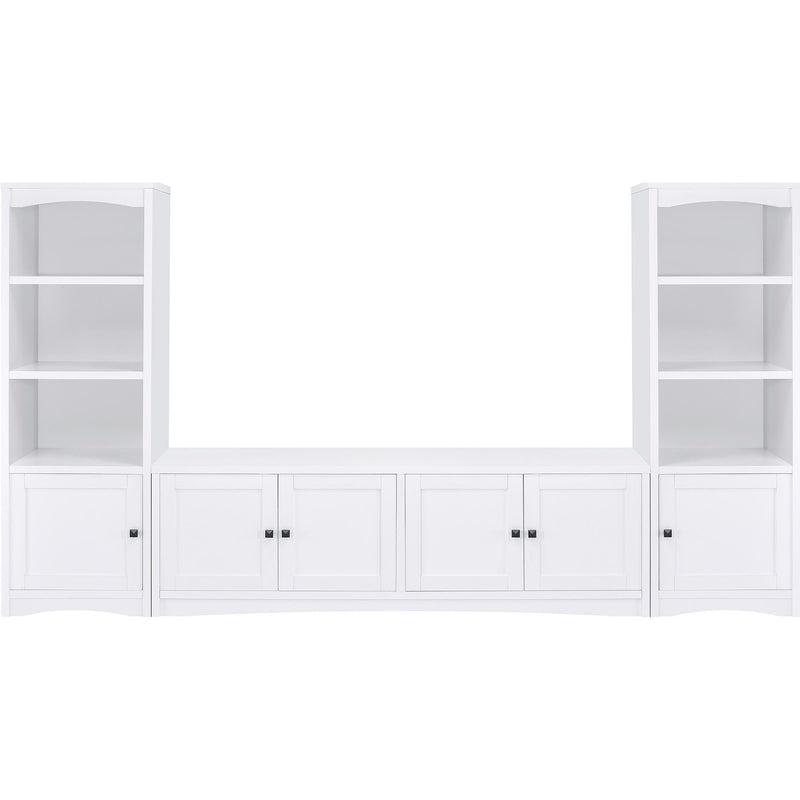  Coaster Furniture Laughlin 724113-SET 3-piece Entertainment Center TV Stand - White IMAGE 3