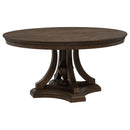  Coaster Furniture Ridgewell 104600 Round Pedestal Dining Table - Dark Oak IMAGE 1