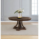  Coaster Furniture Ridgewell 104600 Round Pedestal Dining Table - Dark Oak IMAGE 2