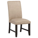  Coaster Furniture Averill 121292TAN Set of 2 Faux Leather Upholstered Dining Side Chair - Tan IMAGE 7
