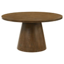  Coaster Furniture Franklin 193830 54-inch Round Wood Pedestal Base Dining Table - Dark Brown IMAGE 1