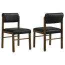  Coaster Furniture Kehoe 193922WAL Set of 2 Upholstered Dining Side Chair - Black/Walnut IMAGE 1